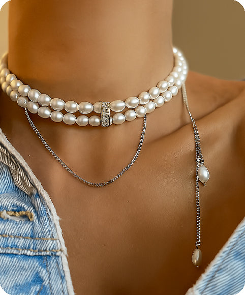 İncili Choker Kolye